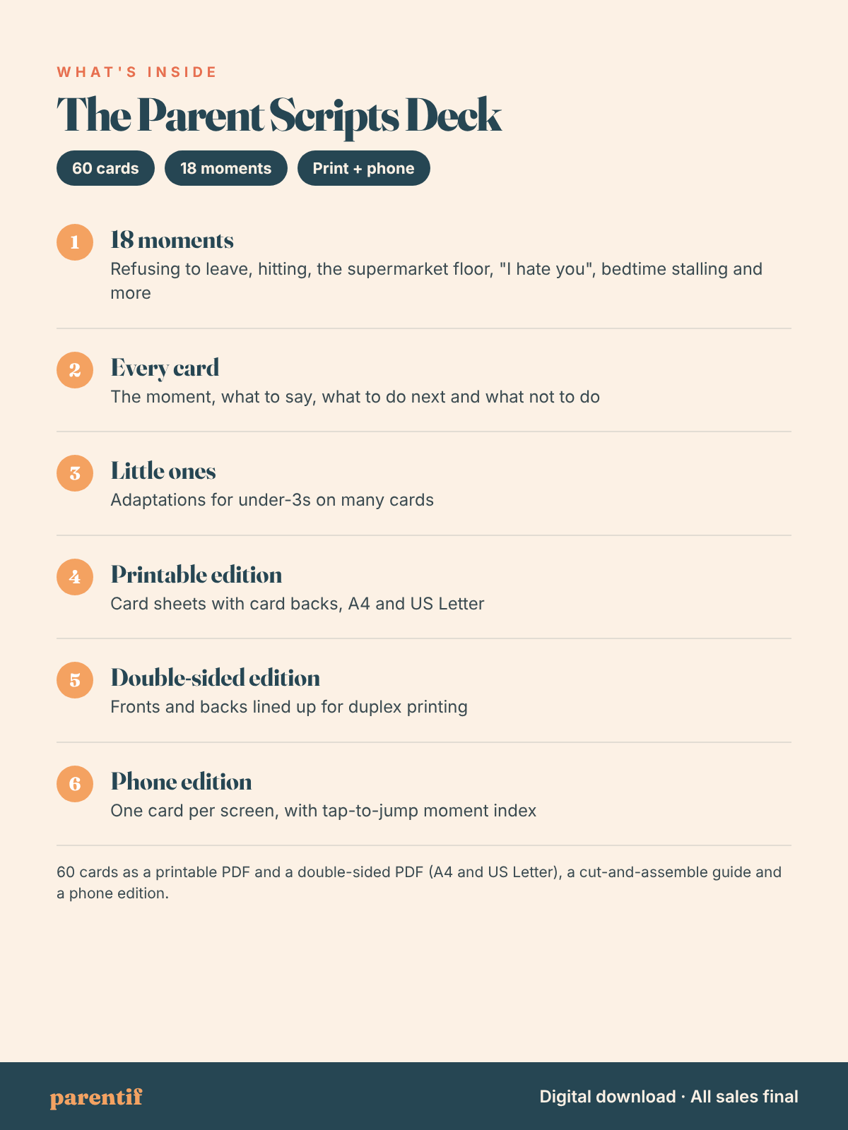 The Parent Scripts Deck — inside page 2
