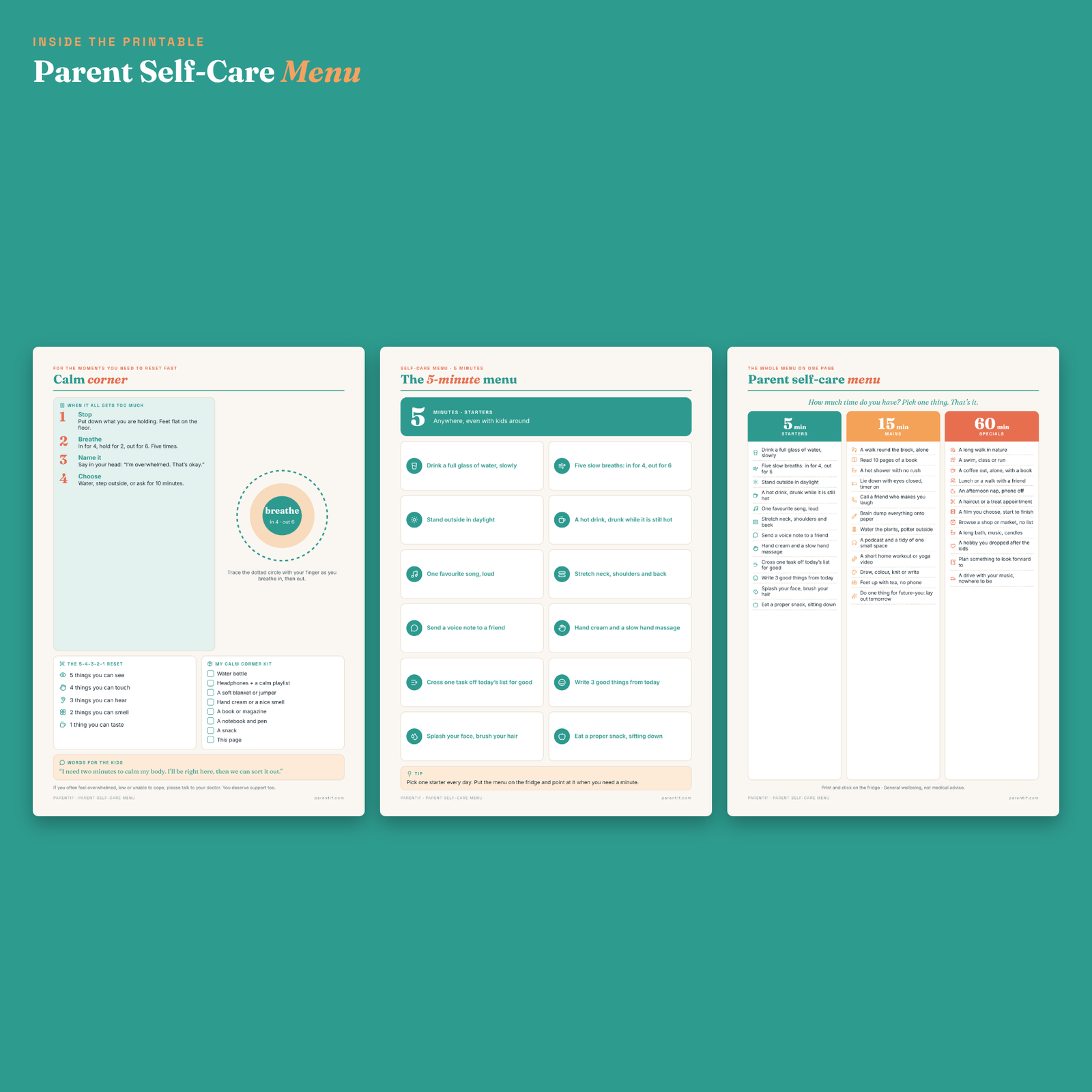 Parent Self-Care Menu — image 3
