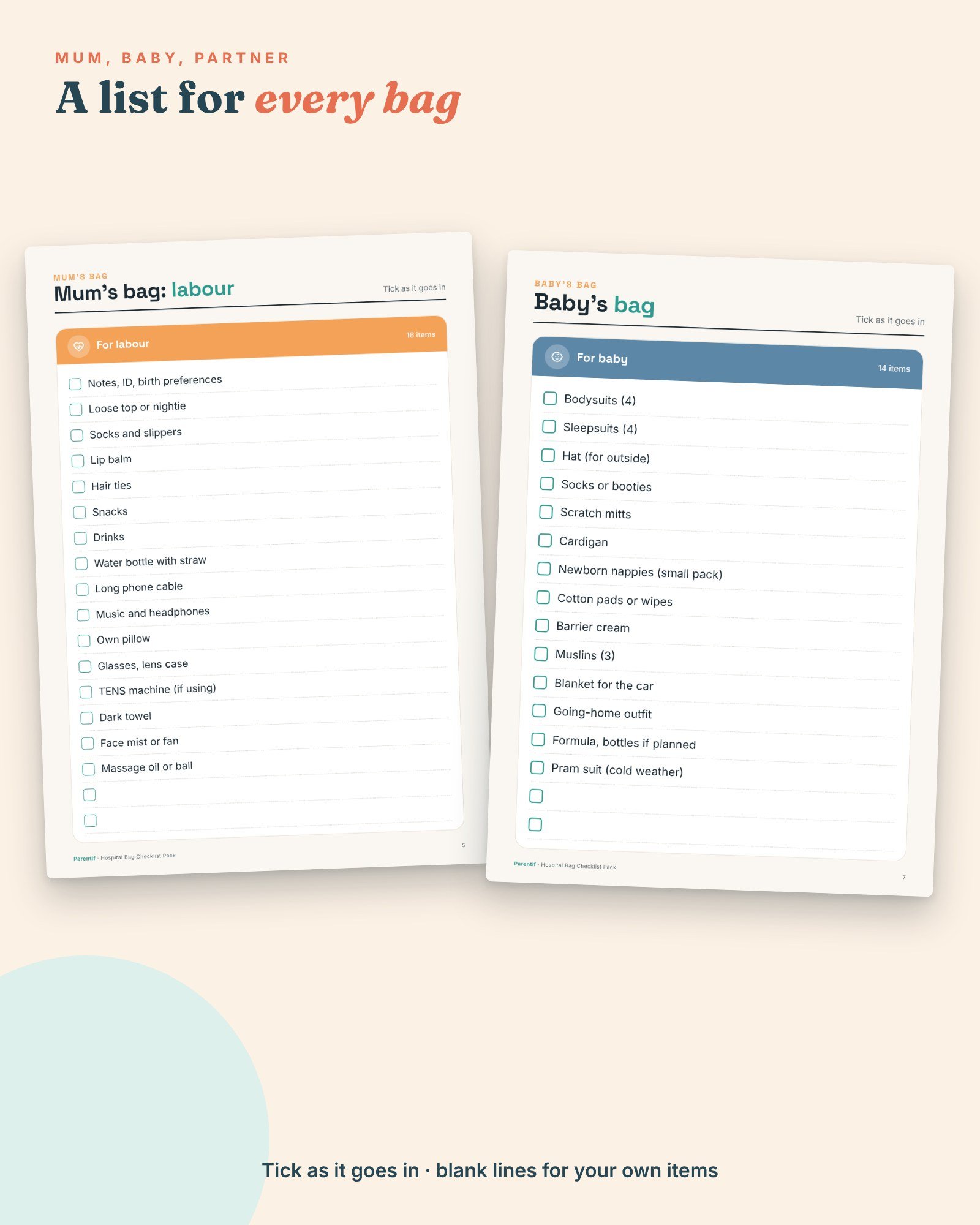 Hospital Bag Checklist Pack — image 4