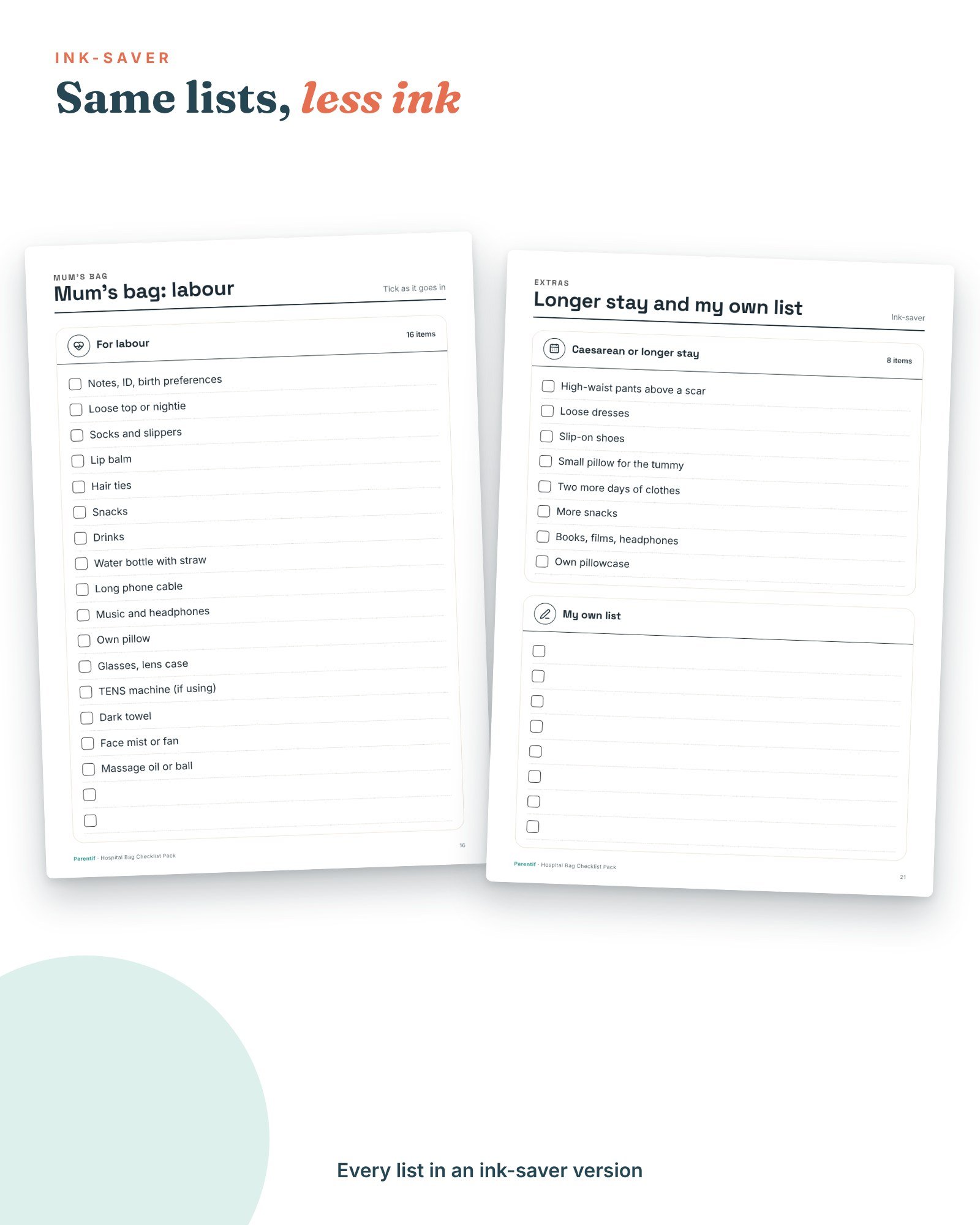 Hospital Bag Checklist Pack — image 6