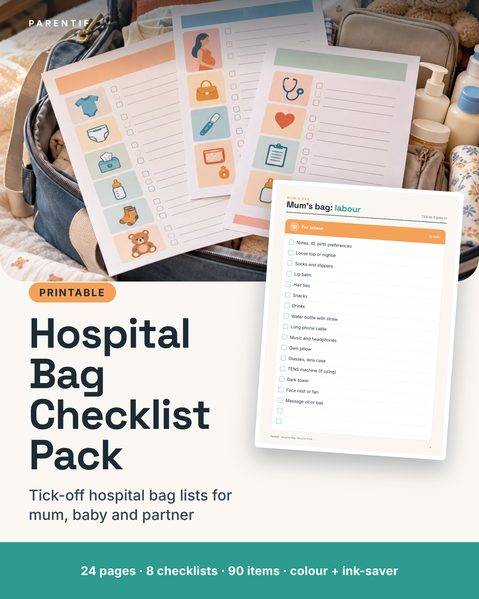 Hospital Bag Checklist Pack — cover